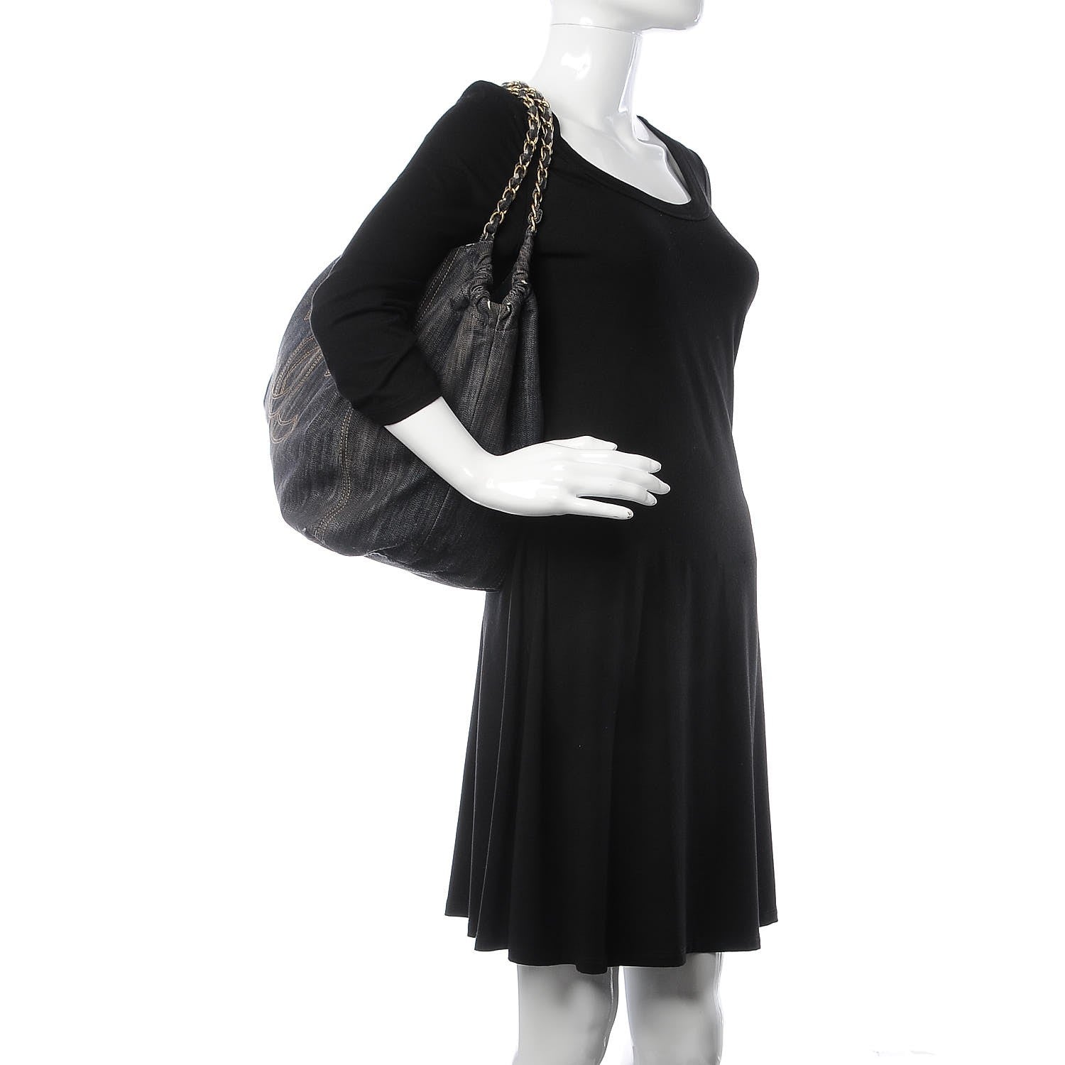 Chanel Denim XL Coco Cabas Tote Dark Blue 2 of 14
