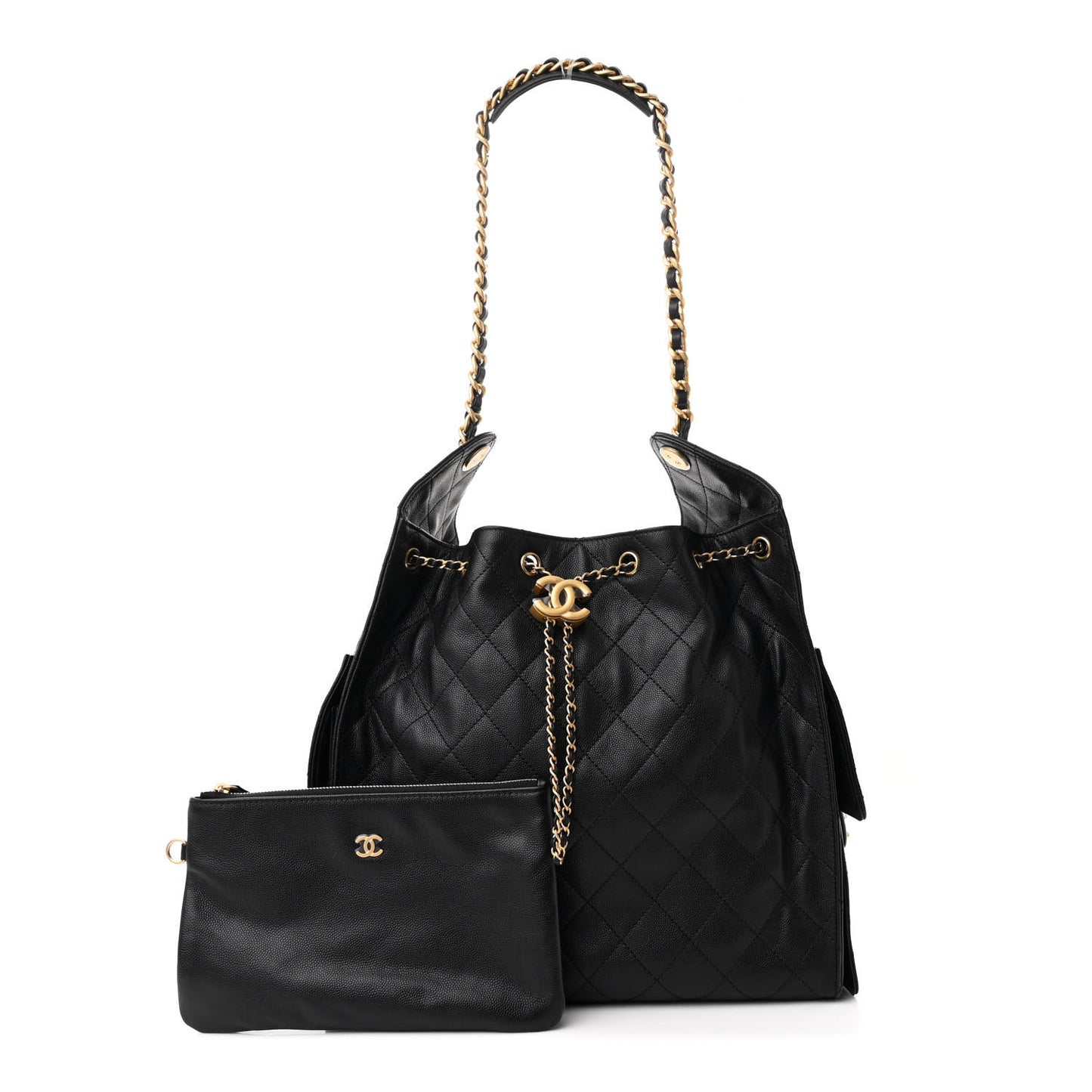 Caviar Quilted Medium Chanel 25 Handbag Black