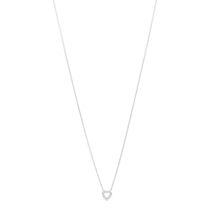Roberto Coin 18K White Gold Diamond Tiny Treasures Heart Pendant Necklace 1 of 4