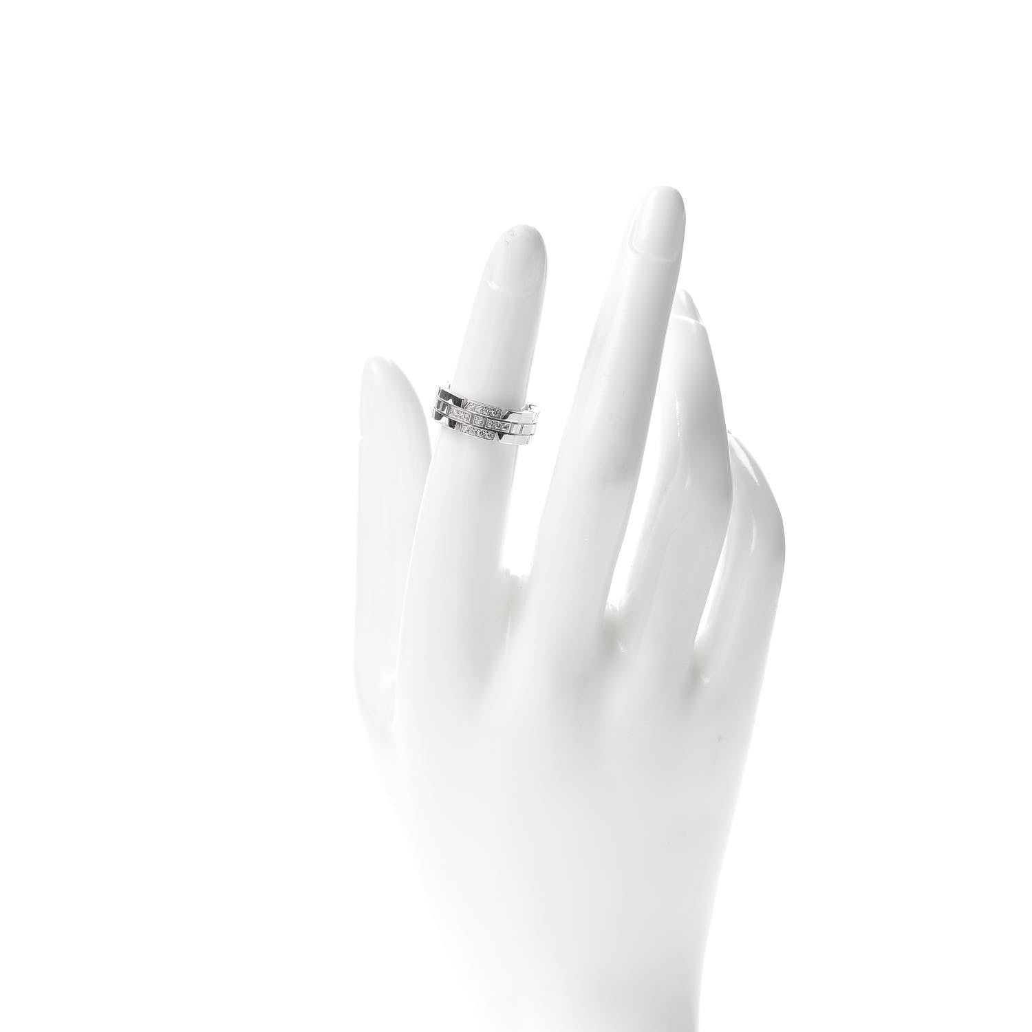 Cartier 18K White Gold Diamond 6mm Tank Francaise Band Ring 48 4.5 2 of 4