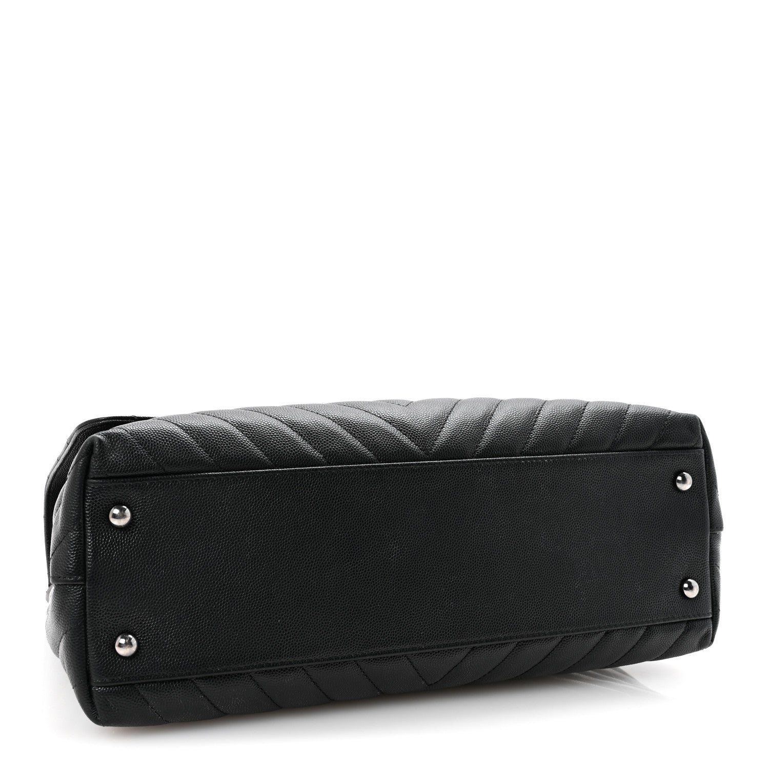 Chanel Caviar Chevron Quilted Medium Coco Handle Flap Black 4 of 10