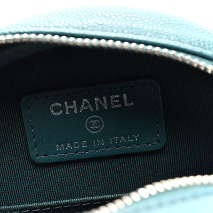 Chanel Caviar Quilted Round Clutch With Chain Green 6 of 9