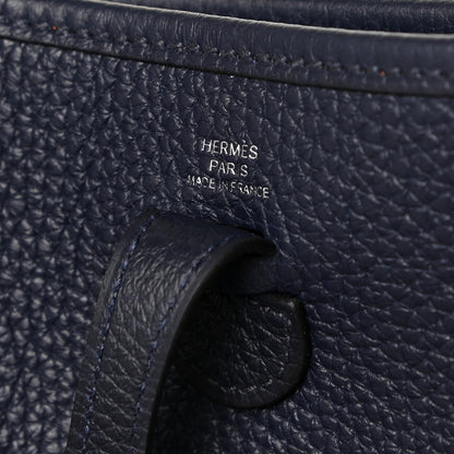 Hermes Taurillon Clemence Amazone Sangle Cavale Evelyne TPM Bleu Nuit Bleu Encre Cuivre 6 of 11