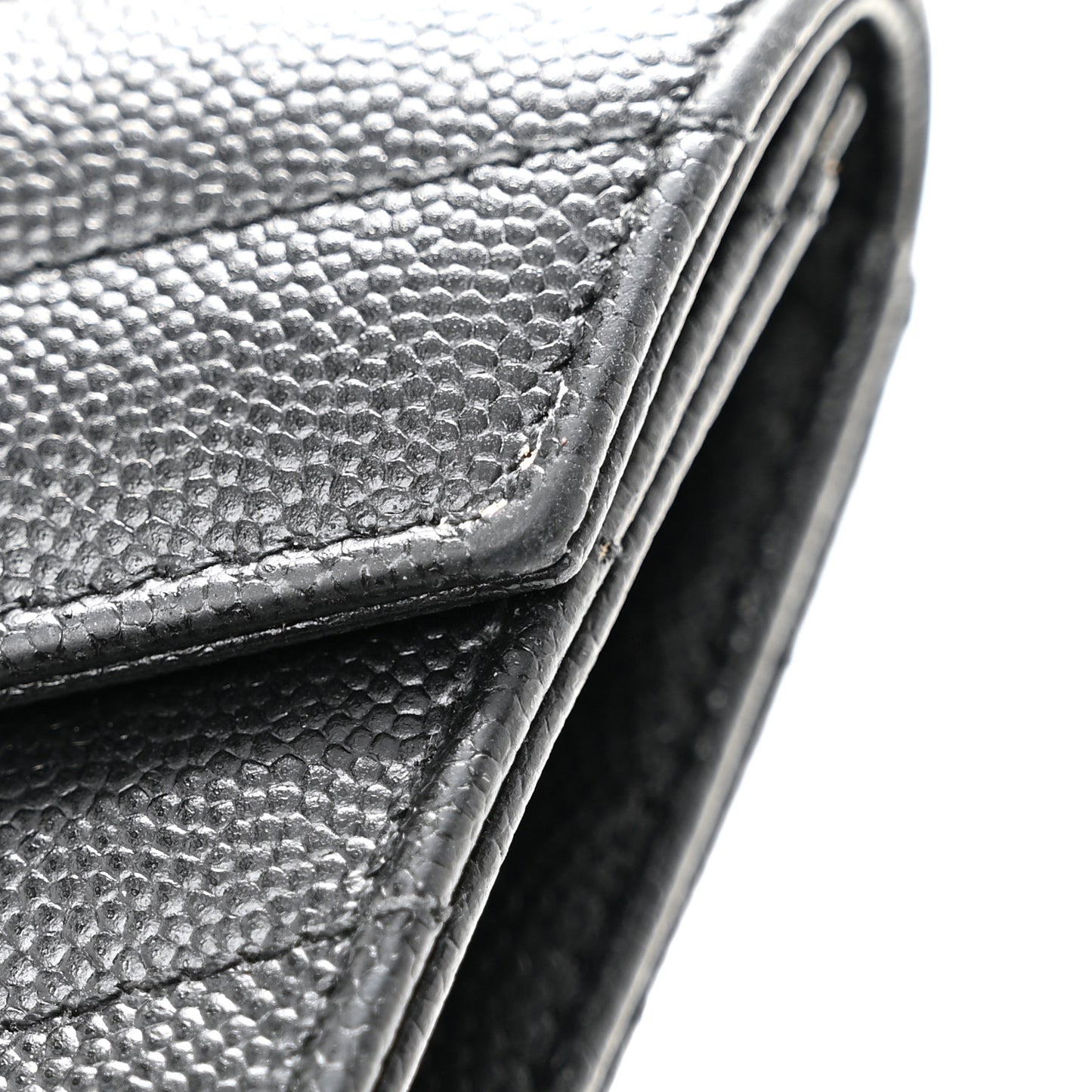 Grain De Poudre Matelasse Chevron Small Monochrome Monogram Envelope Wallet Black Black