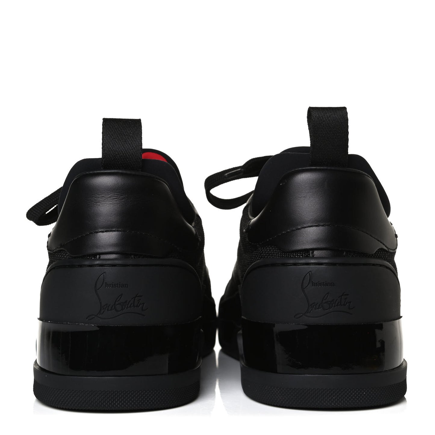 Calfskin Tisse Serre Patent Neoprene Aurelien Flat Sneakers 40 Black