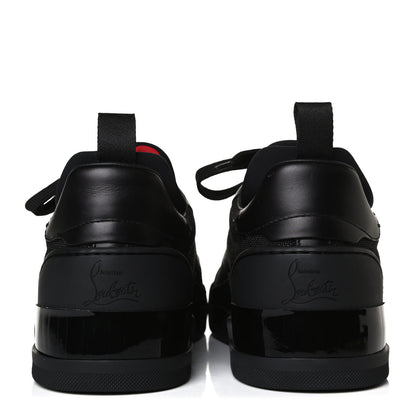 Christian Louboutin Calfskin Tisse Serre Patent Neoprene Aurelien Flat Sneakers 40 Black 6 of 13