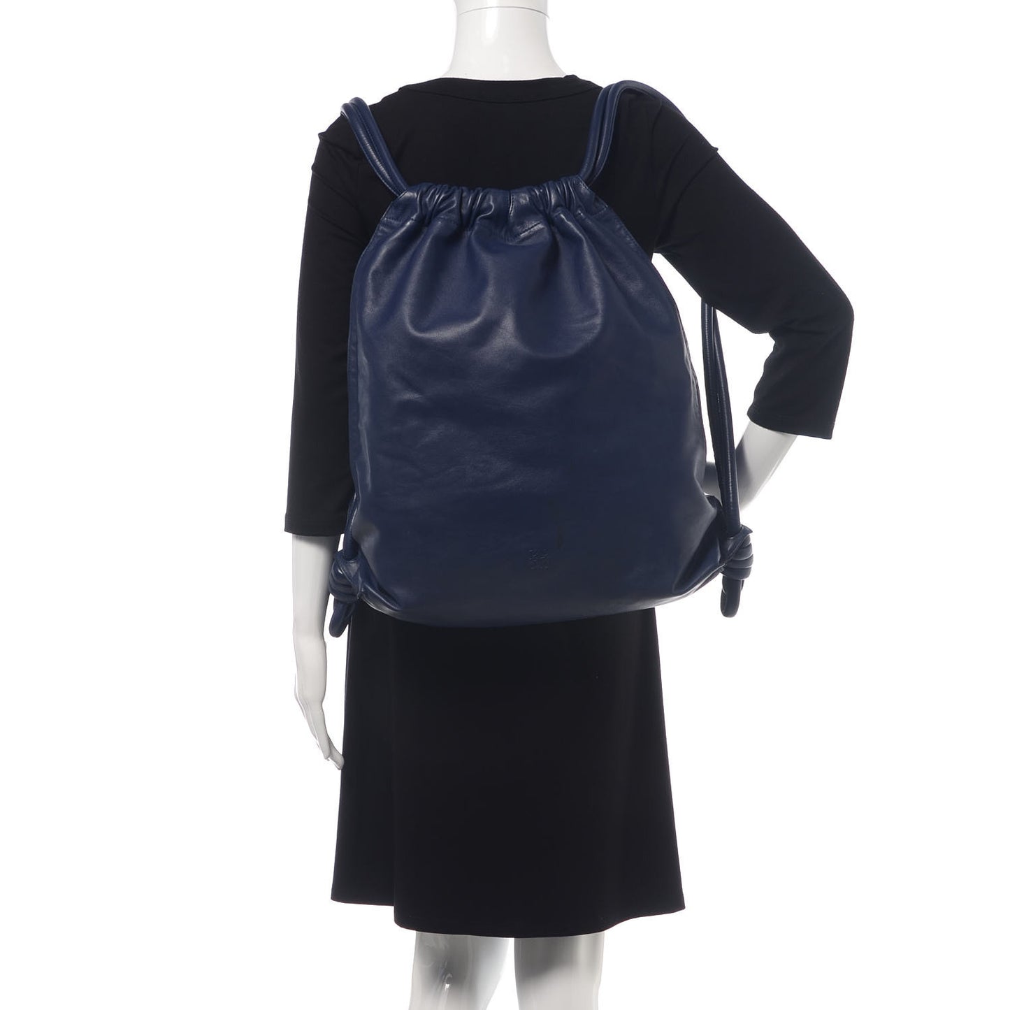 Calfskin Yago Knot Bag Navy