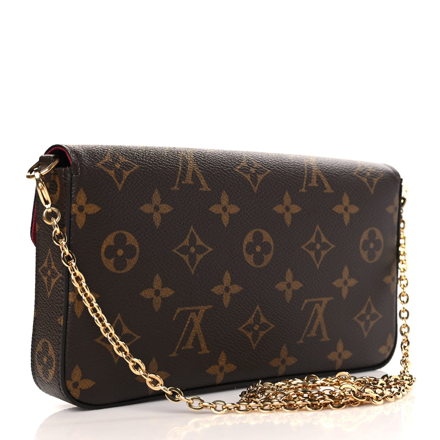 Monogram Pochette Felicie Chain Wallet Fuchsia