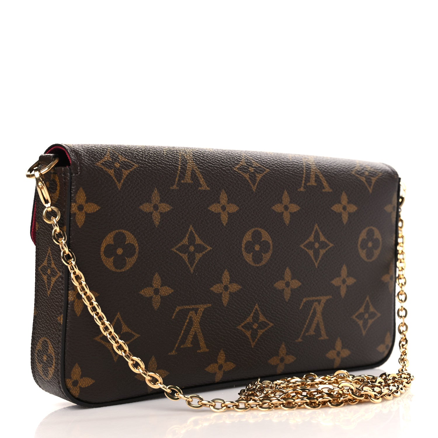 Louis Vuitton Monogram Pochette Felicie Chain Wallet Fuchsia 4 of 9