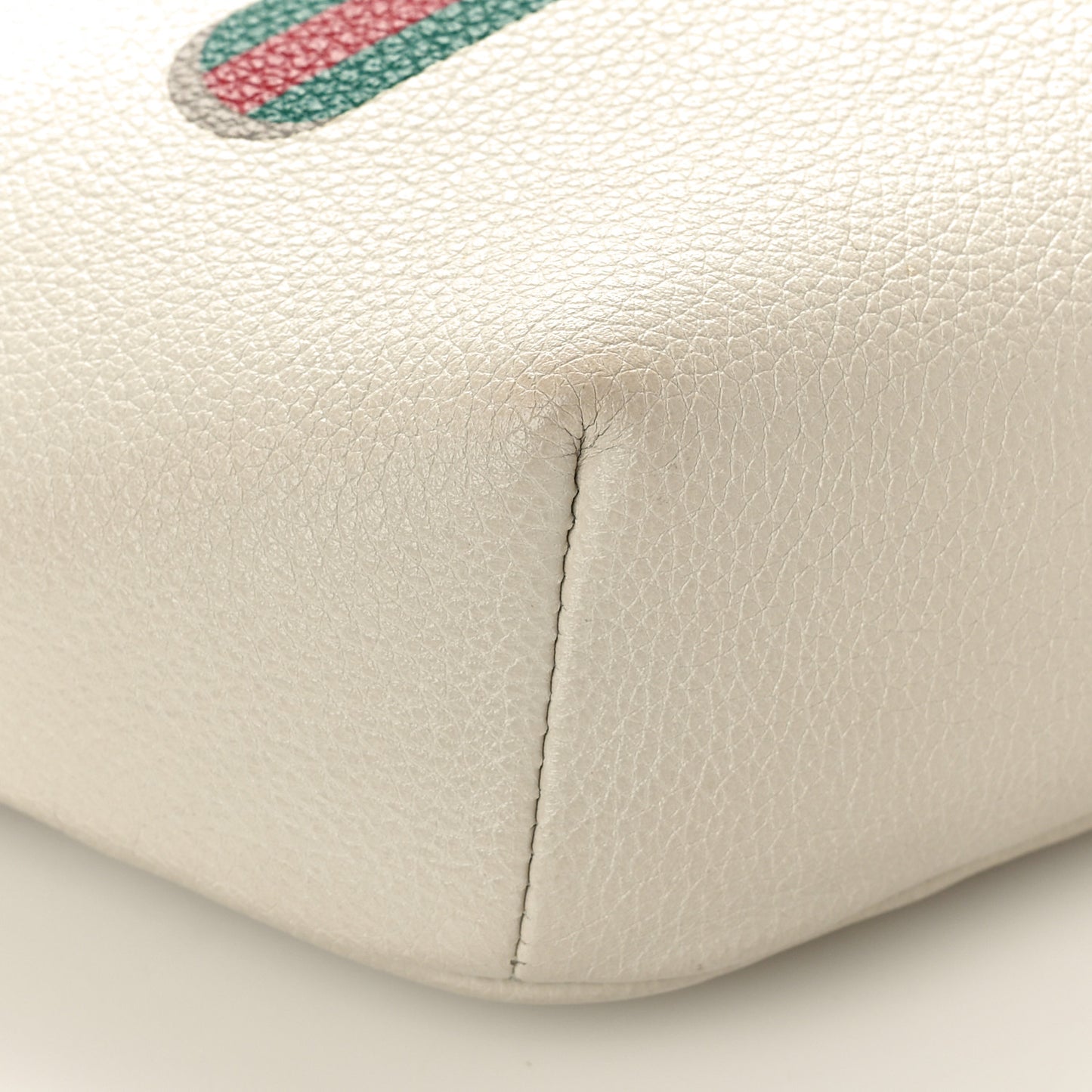 Grained Calfskin Logo Belt Bag White