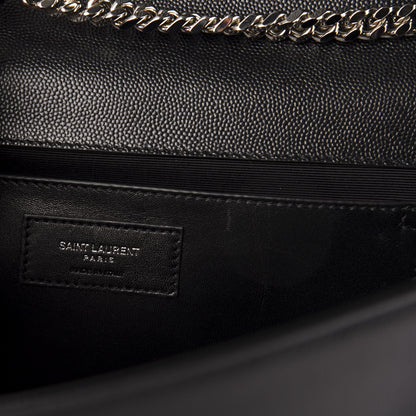 Saint Laurent Grain De Poudre Large Classic Monogram Kate Satchel Black 6 of 10