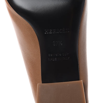 Hermes Goatskin Paradis Mules 37.5 Taupe 6 of 7