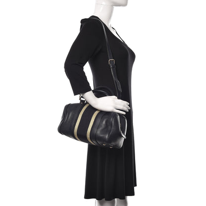 Gucci Calfskin Vintage Web Small Boston Navy Blue 2 of 12