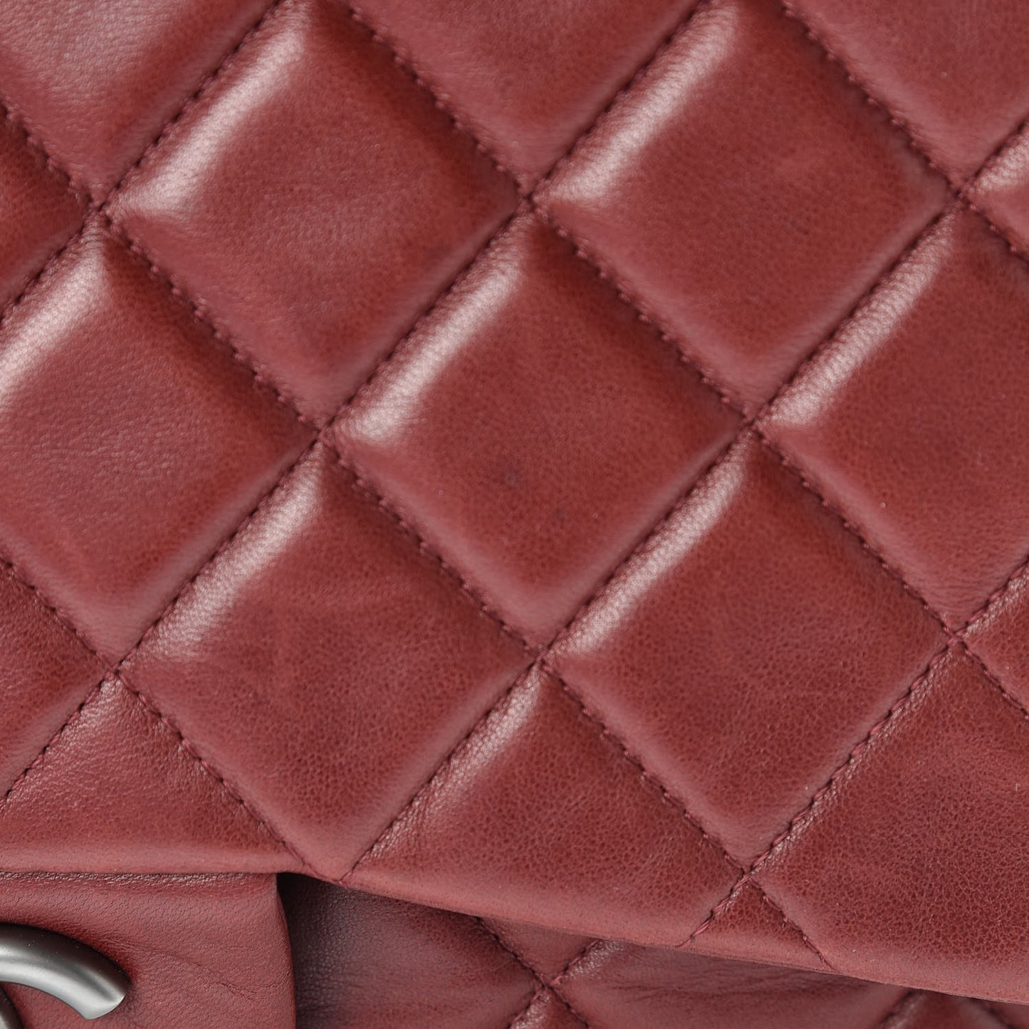 Lambskin Quilted Jumbo Single Flap Dark Red