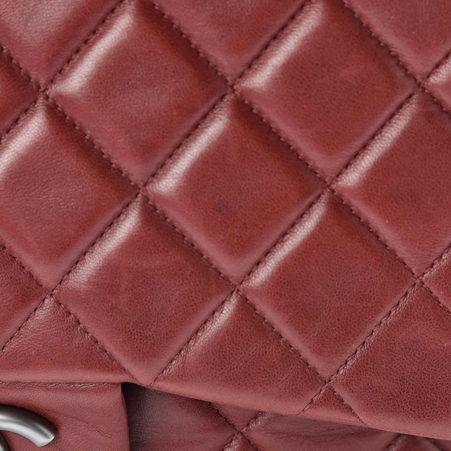 Chanel Lambskin Quilted Jumbo Single Flap Dark Red 22 of 22
