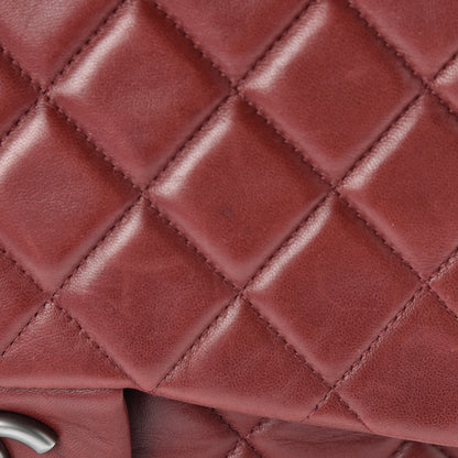 Chanel Lambskin Quilted Jumbo Single Flap Dark Red 22 of 22