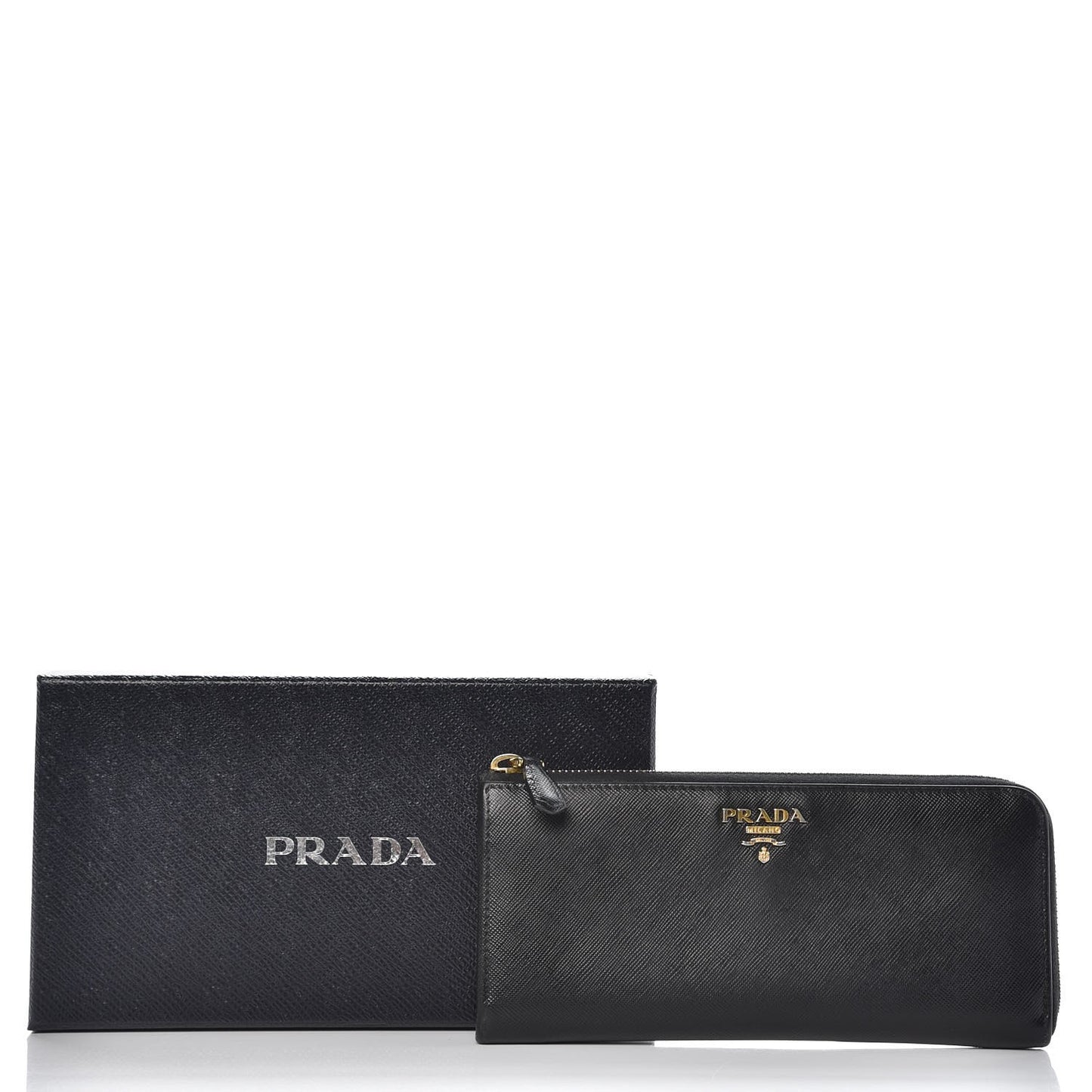Saffiano Zip Around Wallet Black