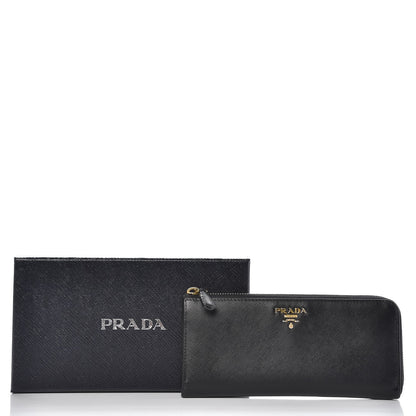 Prada Saffiano Zip Around Wallet Black 8 of 10
