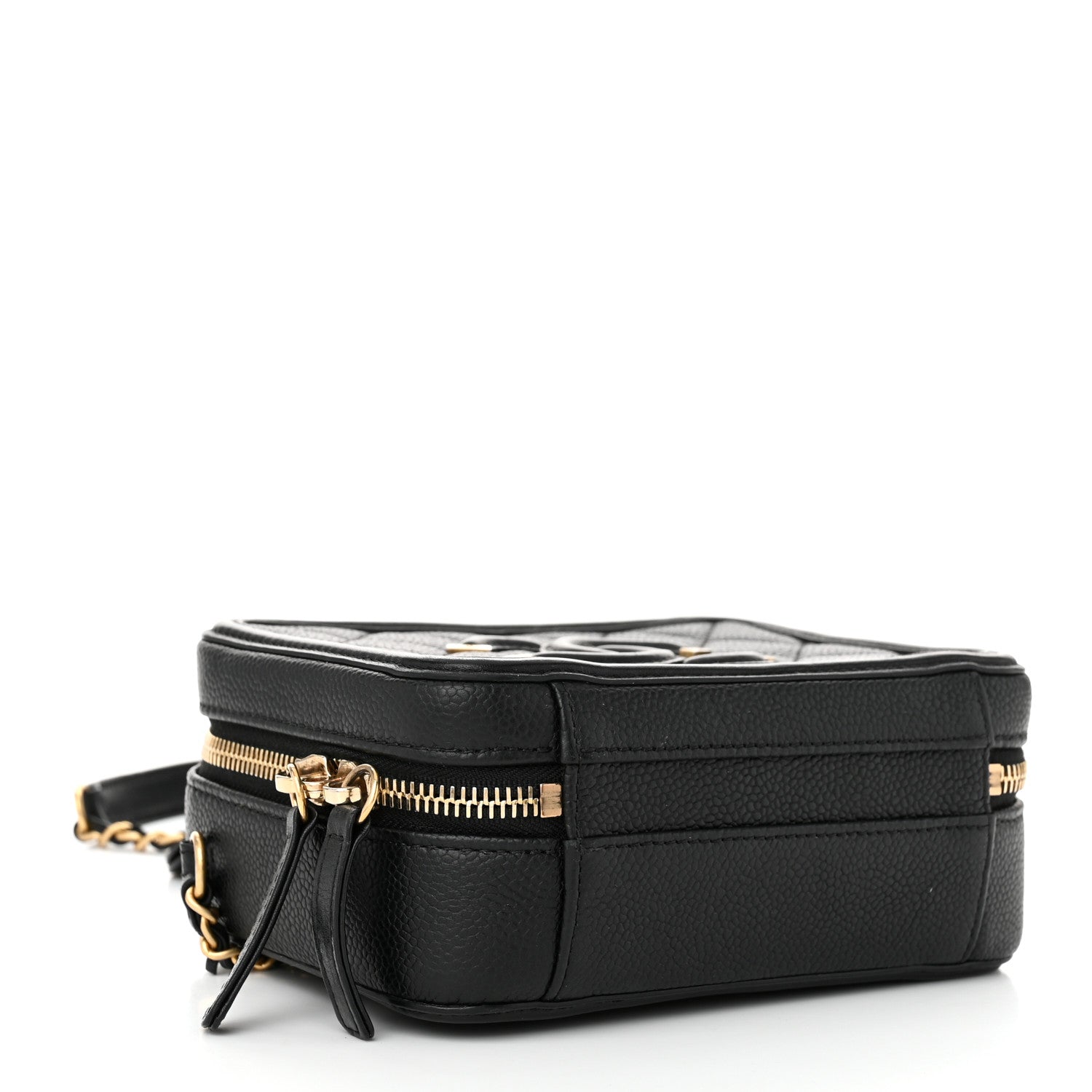 Chanel Caviar Quilted Small CC Filigree Vanity Case Black 4 of 10