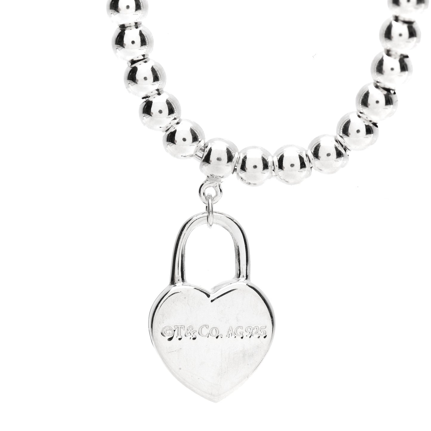 Sterling Silver 3mm Return to Tiffany Heart Lock Bead Bracelet