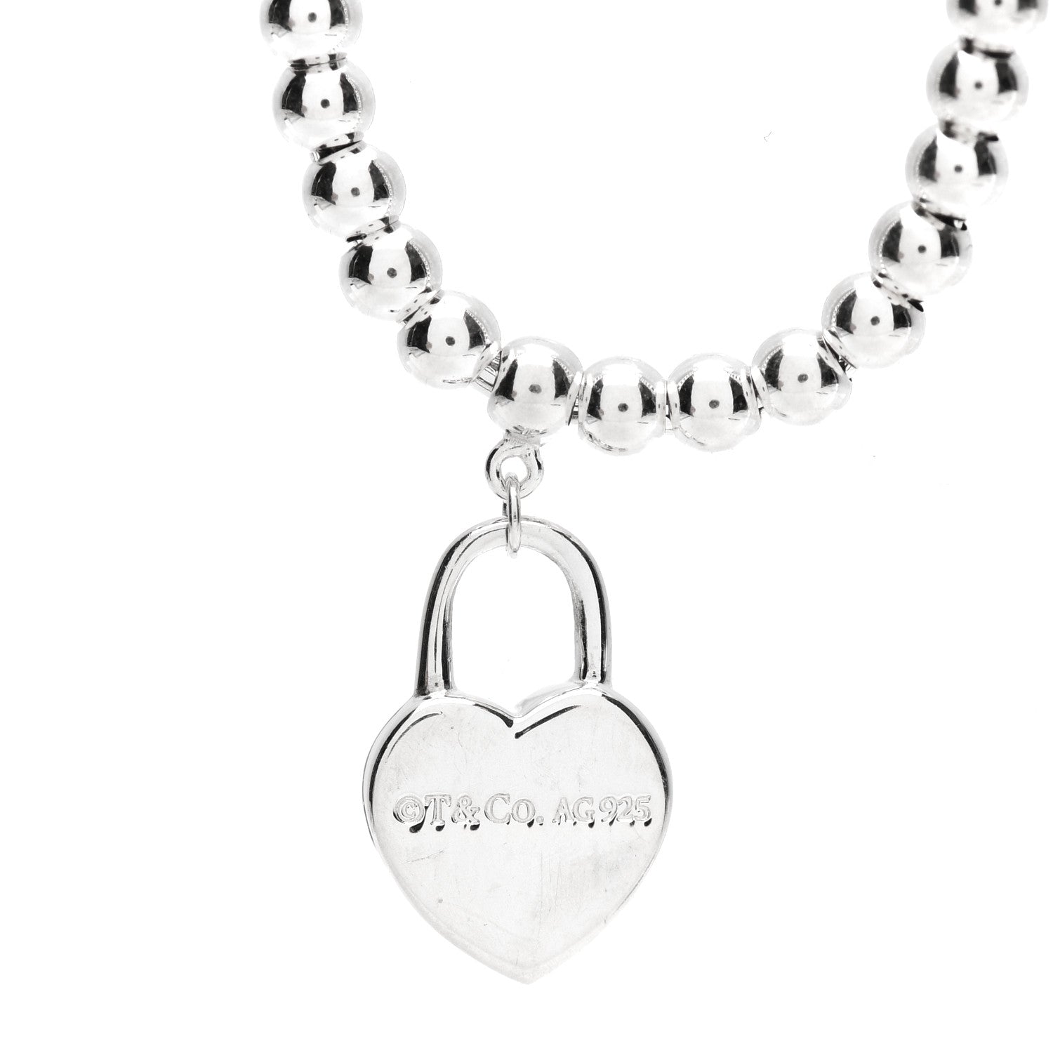 Tiffany Sterling Silver 3mm Return to Tiffany Heart Lock Bead Bracelet 4 of 6