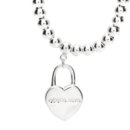 Tiffany Sterling Silver 3mm Return to Tiffany Heart Lock Bead Bracelet 4 of 6