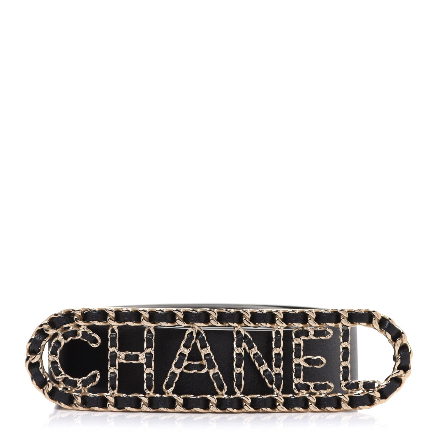 Chanel Calfskin CC Chain Vintage Allure Logo Belt 90 36 Black 1 of 6