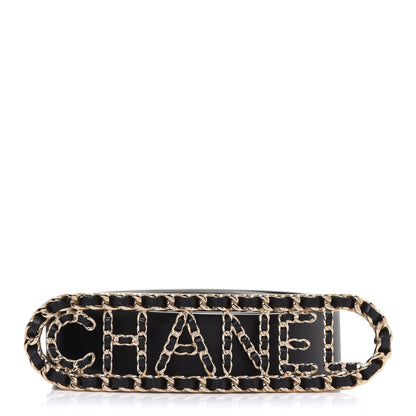 Chanel Calfskin CC Chain Vintage Allure Logo Belt 90 36 Black 1 of 6