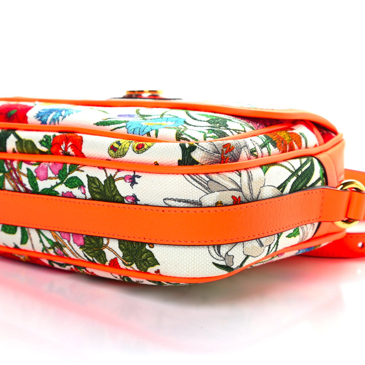 Gucci Canvas Flora Floral Shoulder Bag White Orange Fluo 10 of 10