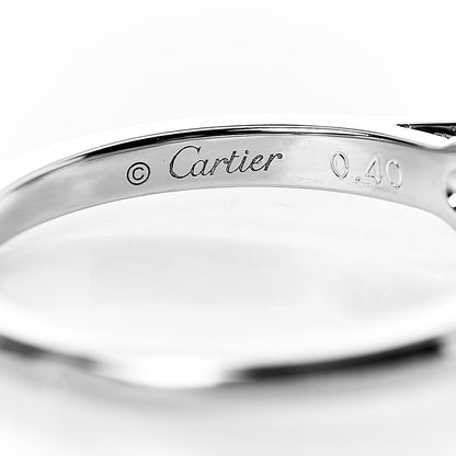 Cartier Platinum Diamond .40ct Solitaire Engagement Ring 48 4.5 6 of 7