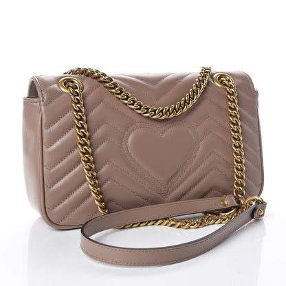 Gucci Calfskin Matelasse Small GG Marmont Shoulder Bag Porcelain Rose 3 of 9