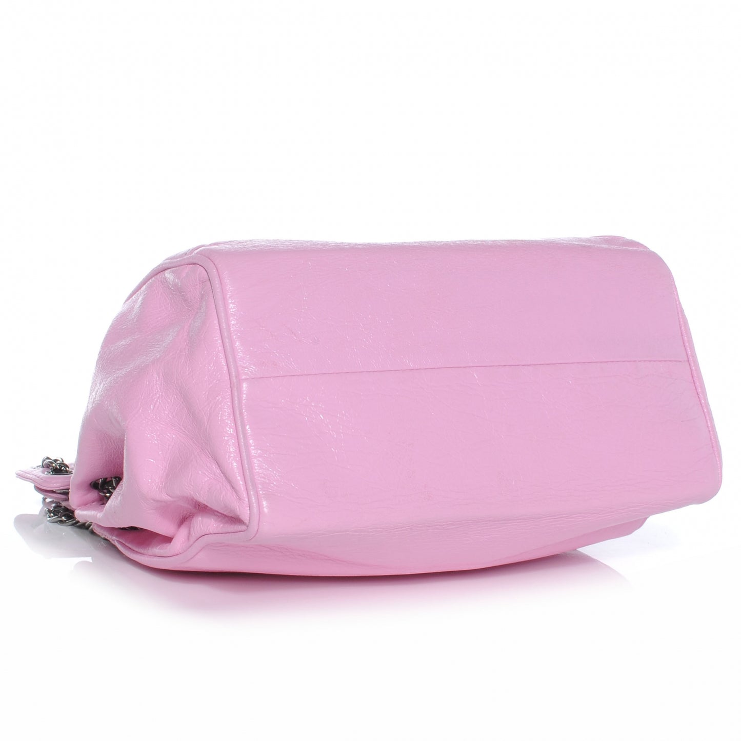 Glazed Calfskin Quilted Lucky Charms Accordion Flap Pink