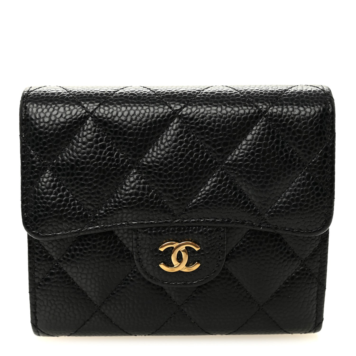 Chanel Caviar Quilted Compact Flap Wallet Black 1 of 8