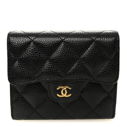 Chanel Caviar Quilted Compact Flap Wallet Black 1 of 8