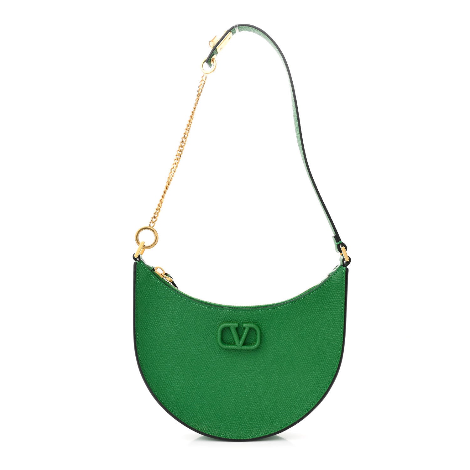 Valentino Garavani Grainy Calfskin Mini Vlogo Hobo Bag Gea Green 1 of 11