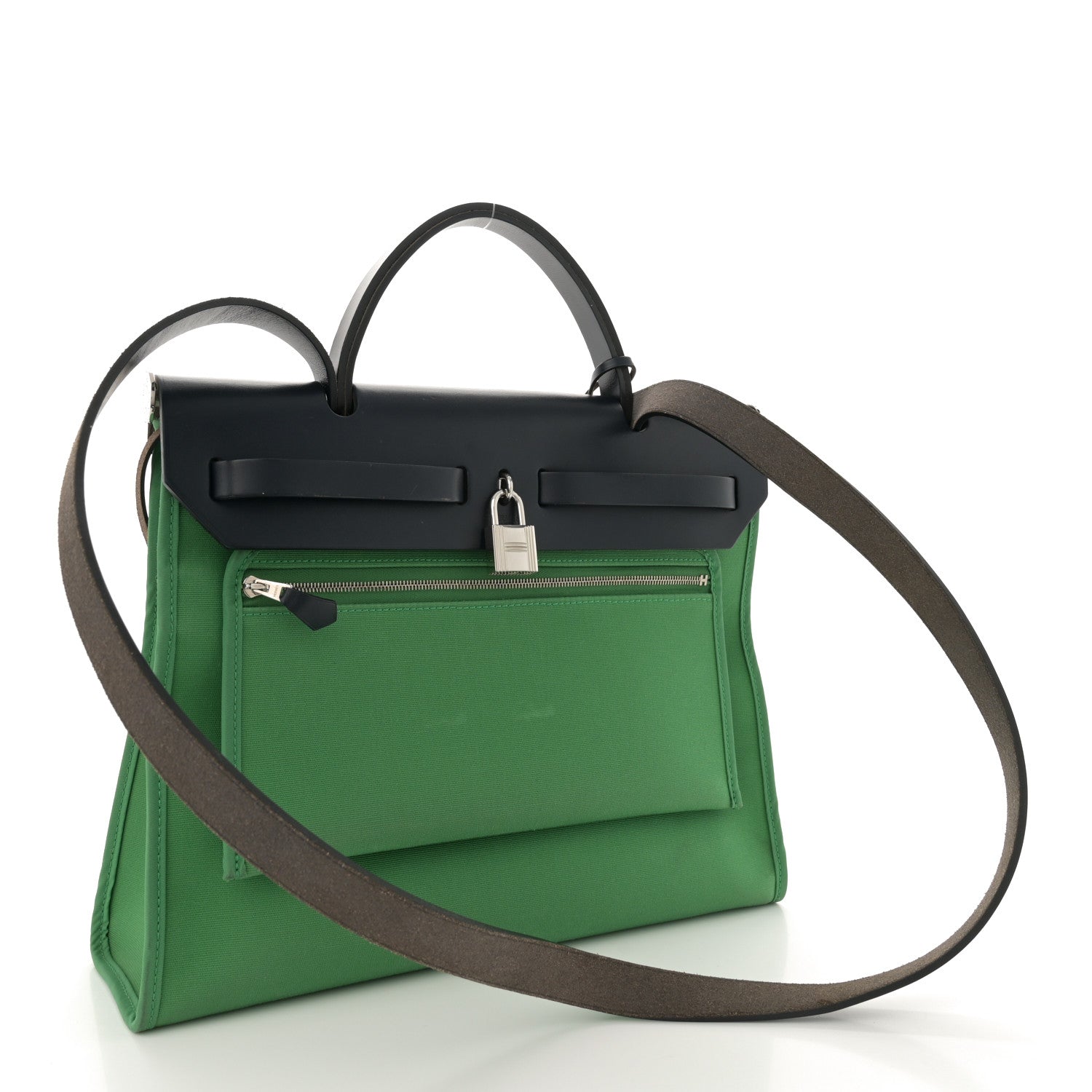 Hermes Vache Hunter Toile Herbag Zip 31 PM Cactus Bleu Indigo 4 of 17