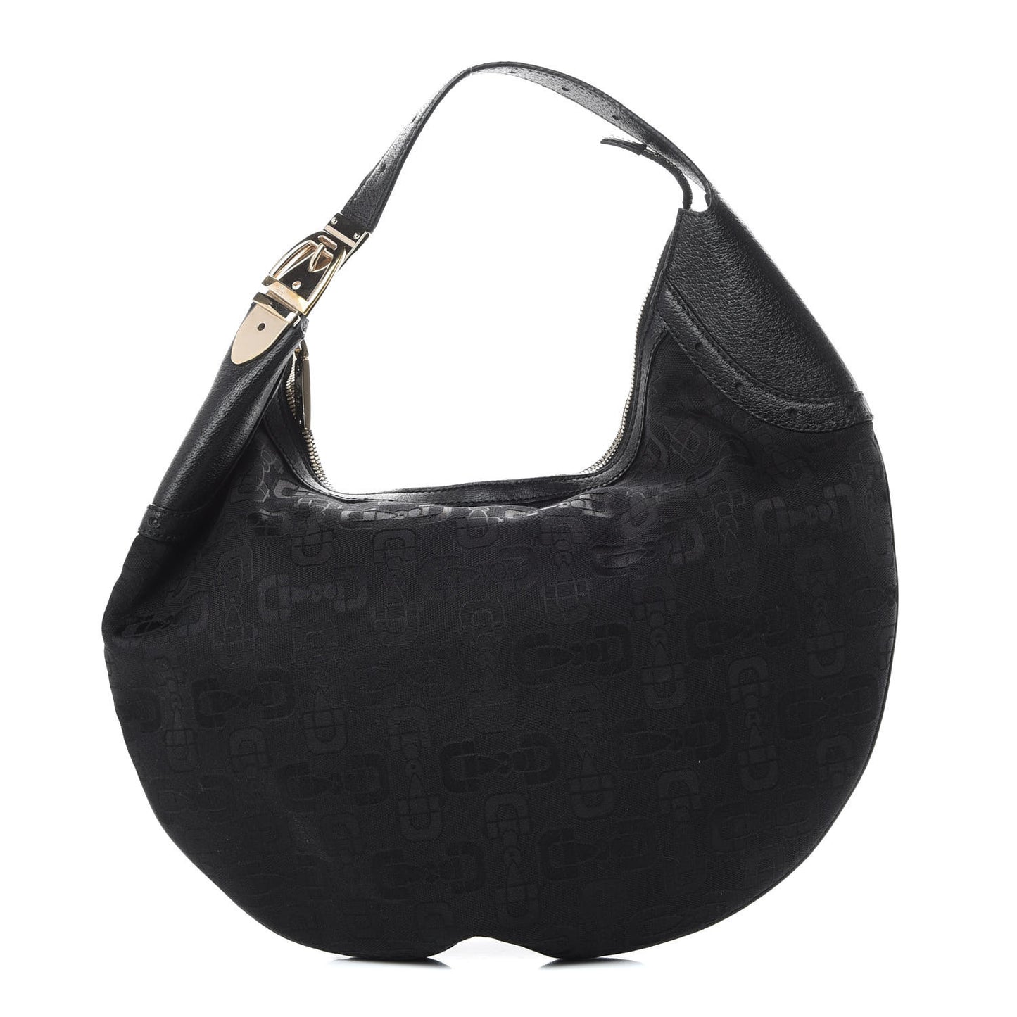 Canvas Horsebit Glam Hobo Black