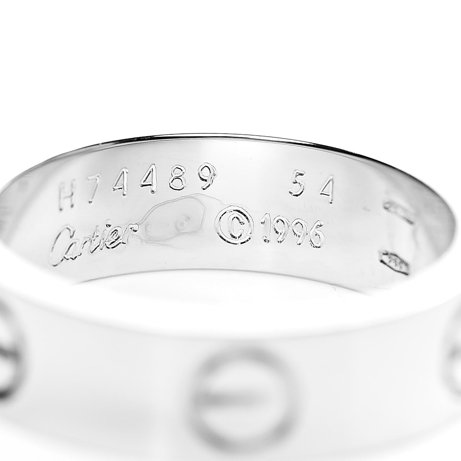 Cartier 18K White Gold 5.5mm LOVE Ring 54 6.75 4 of 4