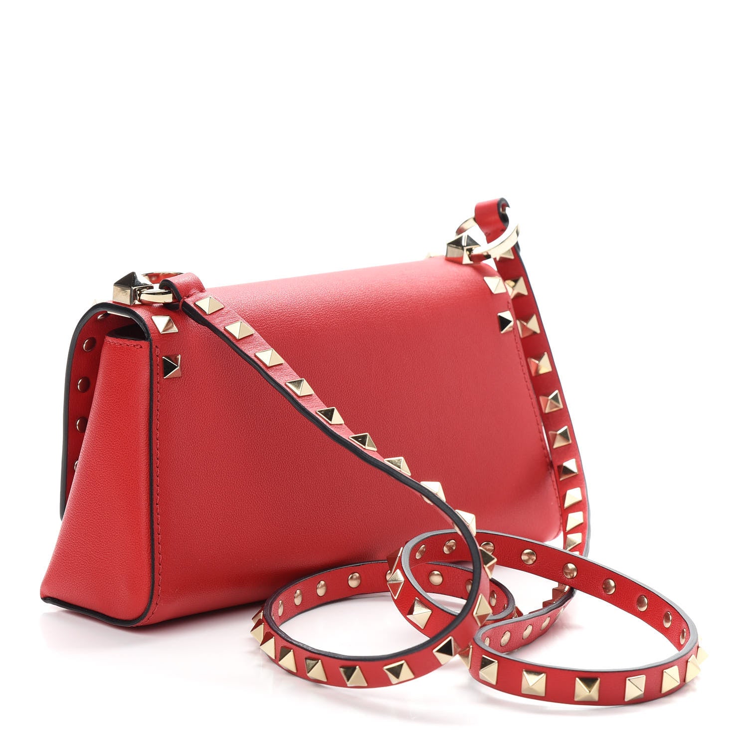 Valentino Garavani Calfskin Rockstud Crossbody Bag Red 3 of 8