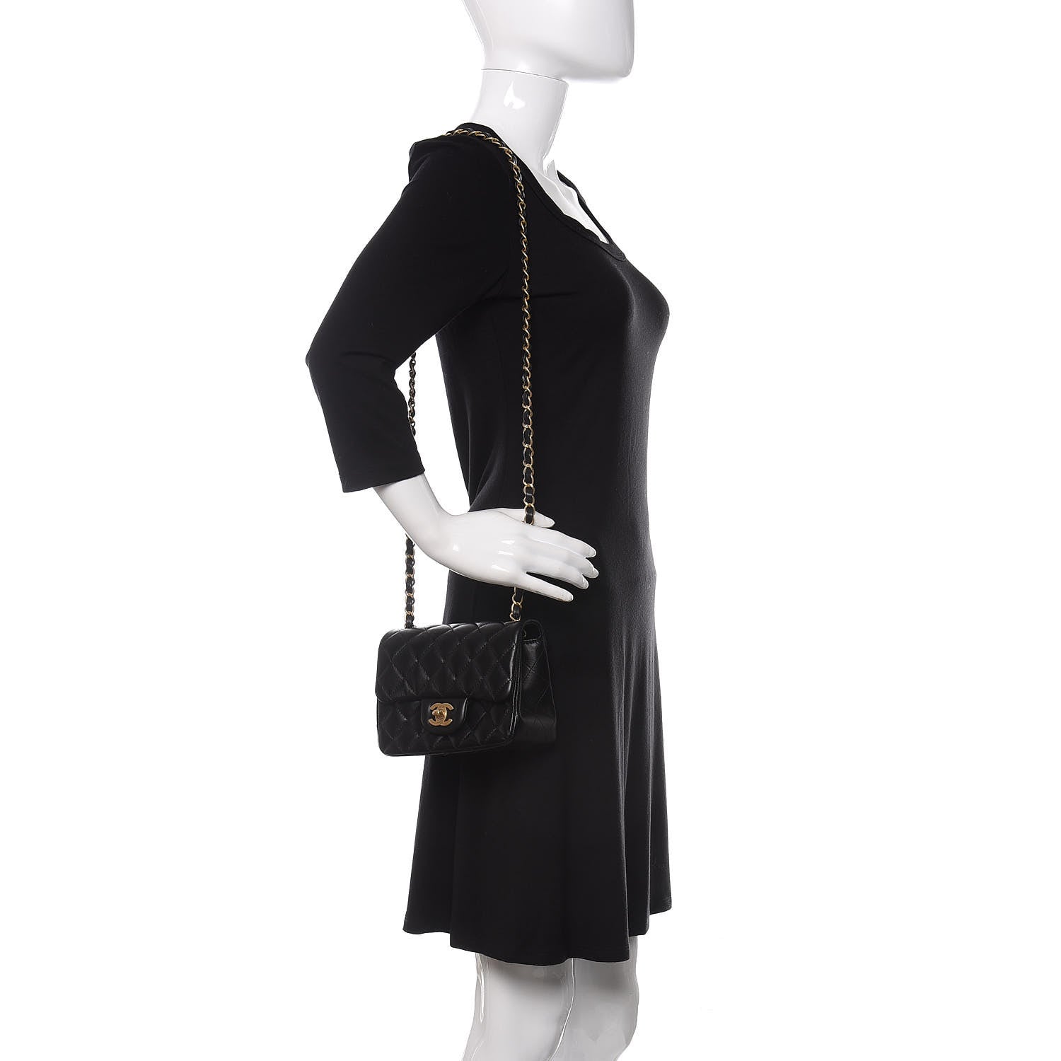 Chanel Lambskin Quilted Mini Square Flap Black 2 of 11