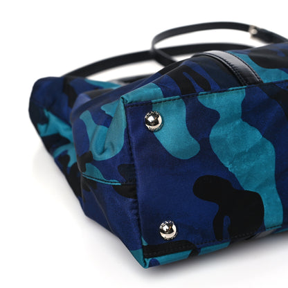 Prada Tessuto Nylon Camouflage Tote Royal Blue 9 of 10