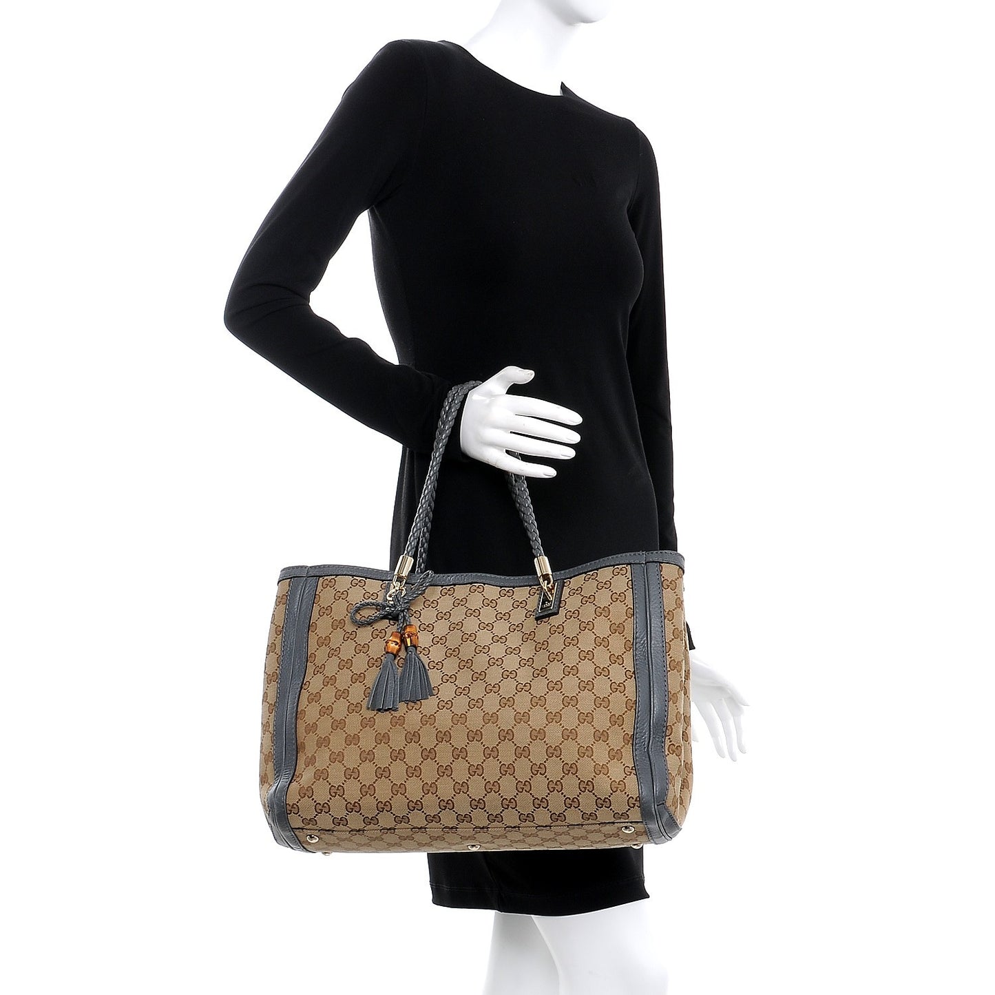 Monogram Medium Bella Tote Grey