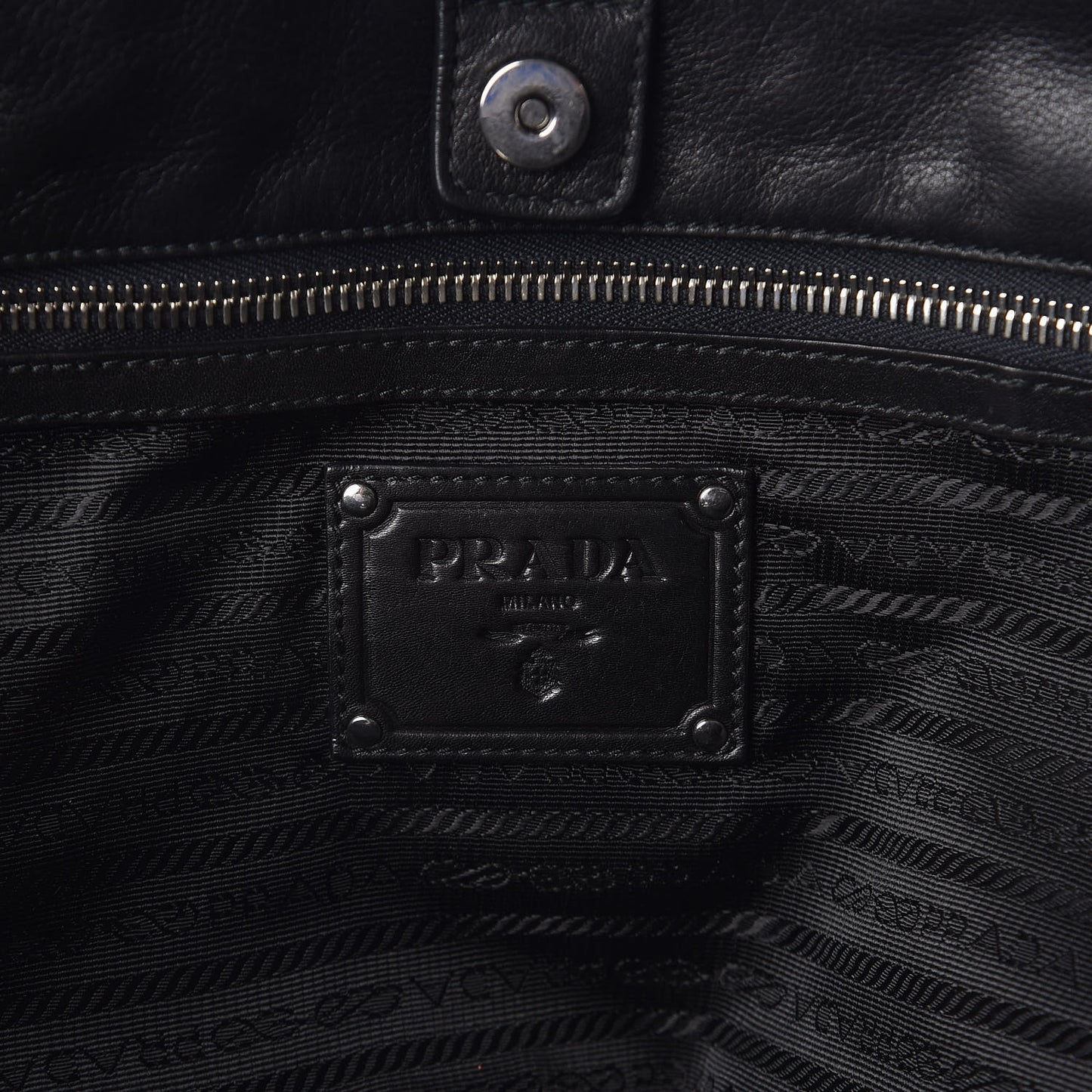 Tessuto Nylon Stripes Tote Black