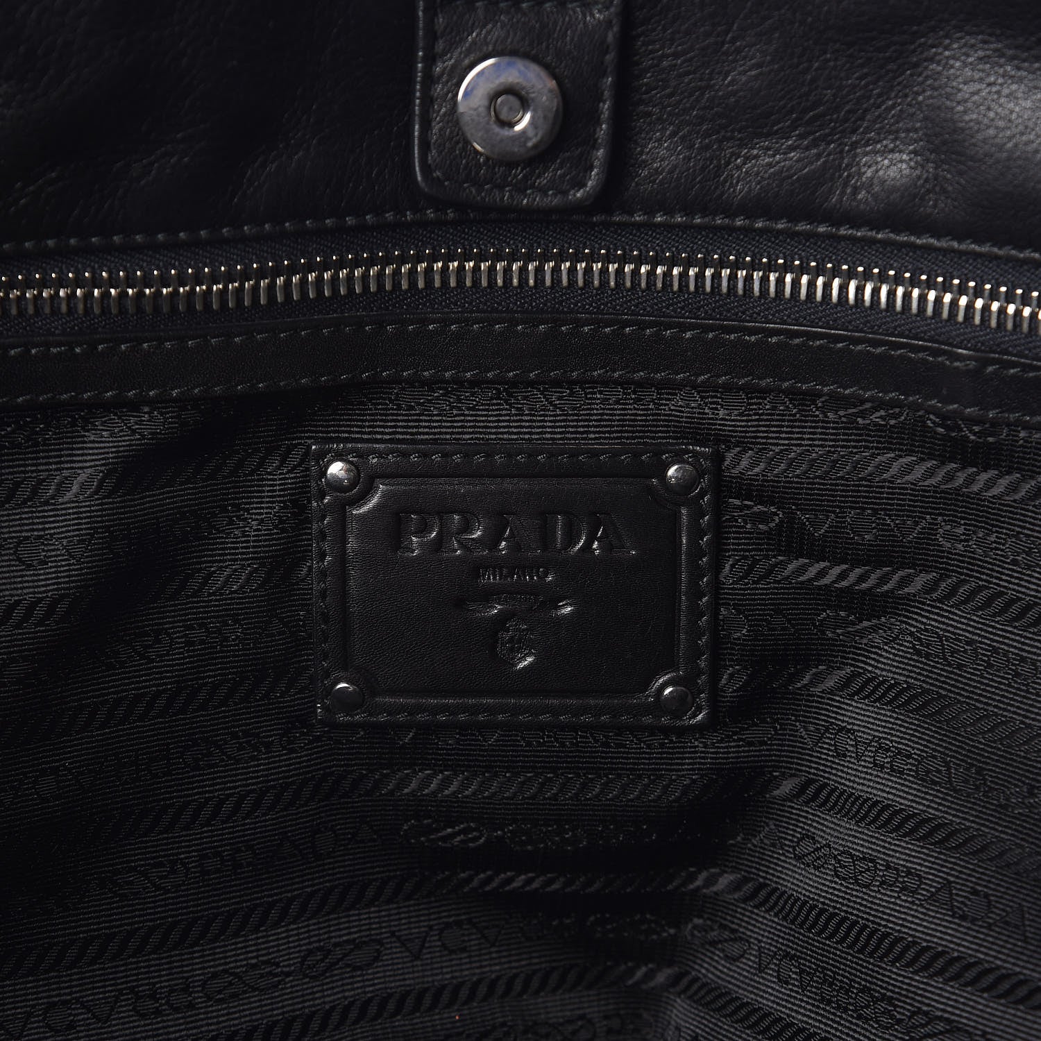 Prada Tessuto Nylon Stripes Tote Black 6 of 9