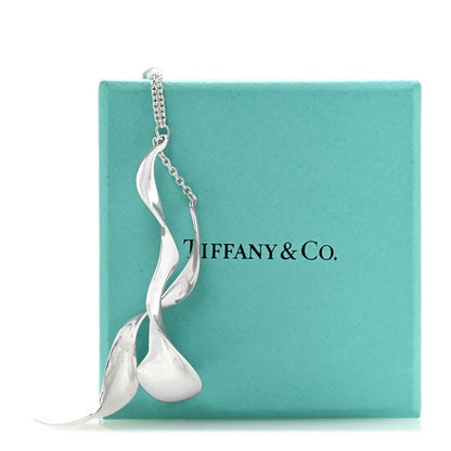 Tiffany Sterling Silver Frank Gehry Double Orchid Pendant Necklace 7 of 7