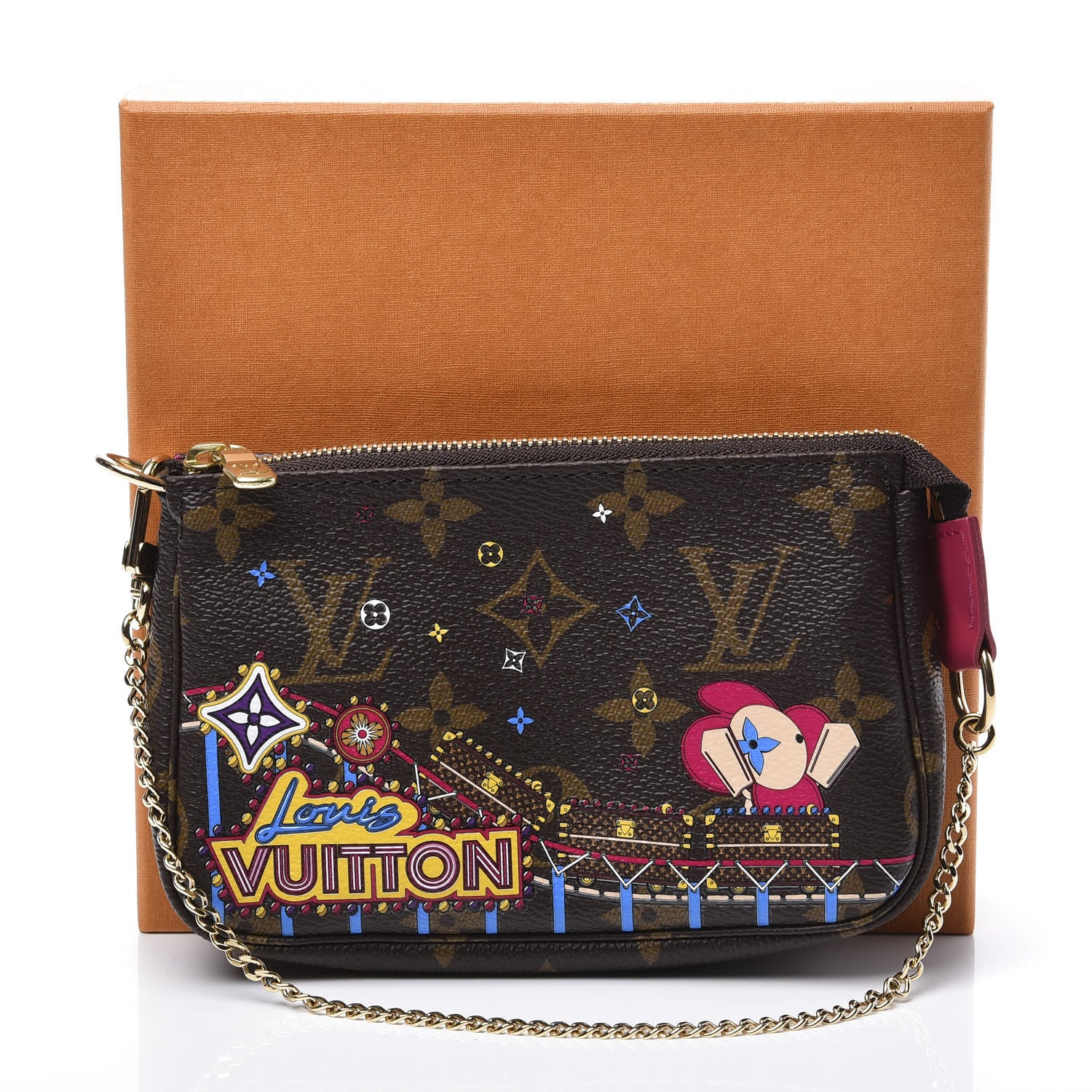 Louis Vuitton Monogram 2020 Christmas Animation Roller Coaster Mini Pochette Accessories Pivoine 8 of 8