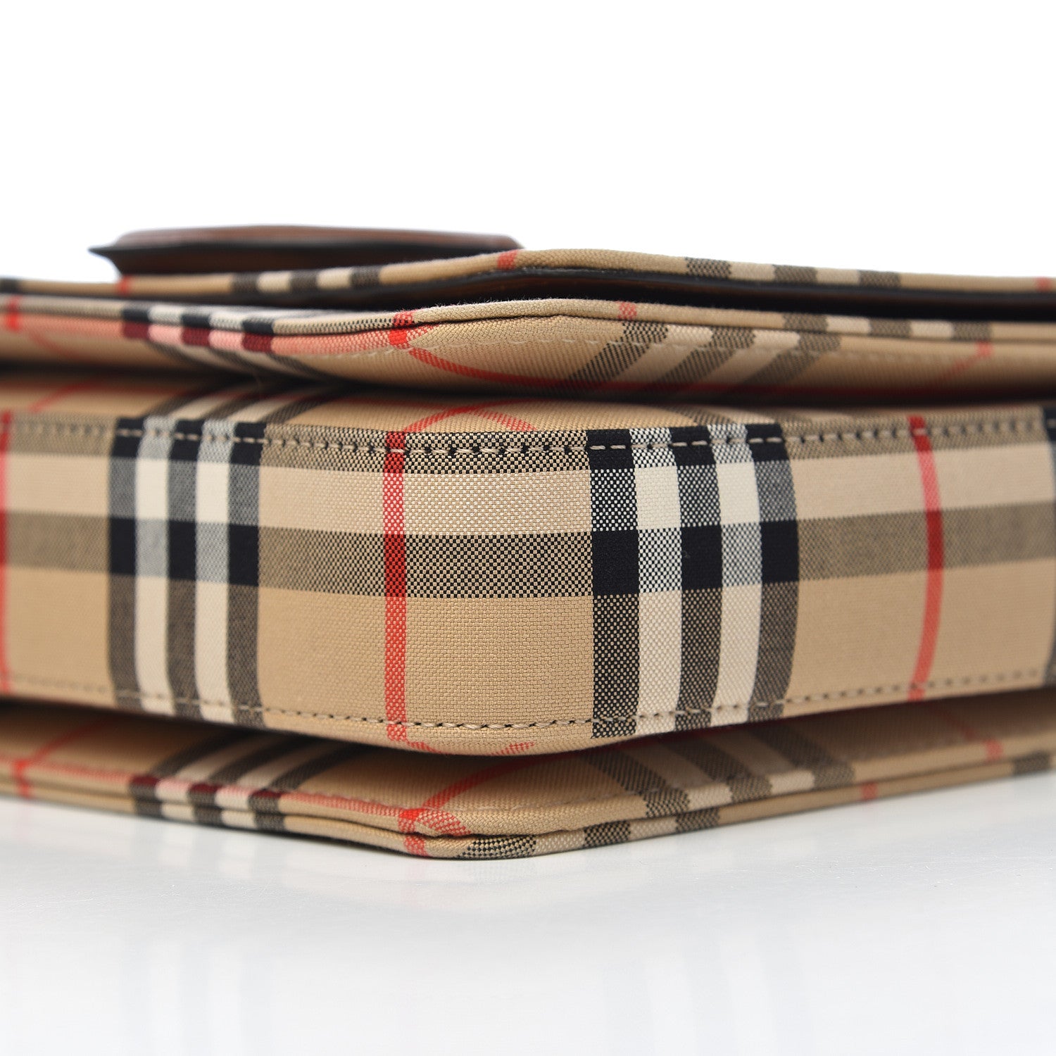 Burberry Cotton Canvas Vintage Check Small D-Ring Bag Brown 9 of 10