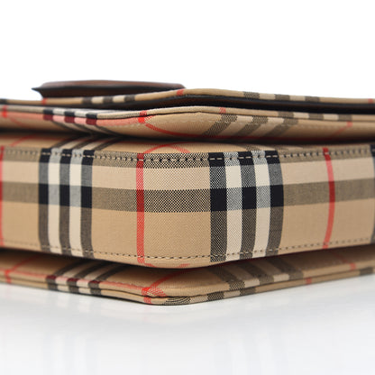 Burberry Cotton Canvas Vintage Check Small D-Ring Bag Brown 9 of 10