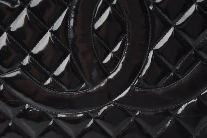 Chanel Patent Quilted Grand Shopping Tote GST Black 13 of 25