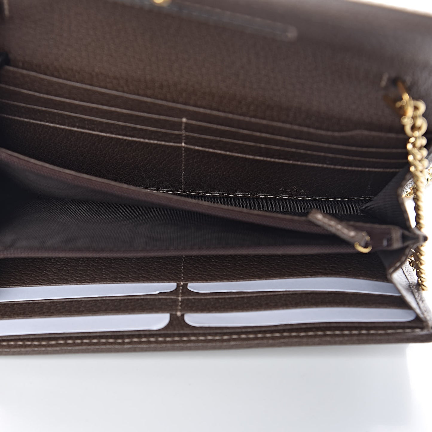 GG Supreme Monogram Web Ophidia Wallet On Chain Brown